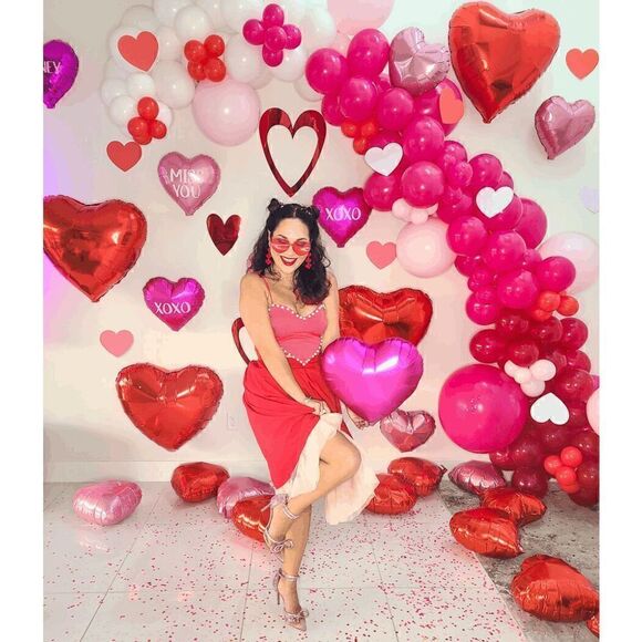 💗 Barbie Pink Cute Heart Shaped Crop Top Pearls Trim NEW WITH TAGS - Picture 9 of 16